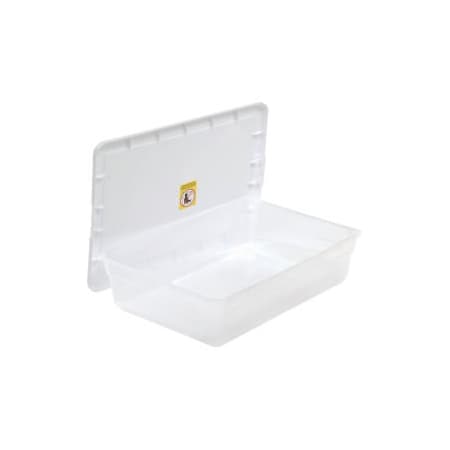 Storage Tote W/ Lid, 7 gal, 23 in L x 16-1/4 in W x 6 in H, Clear, 10 PK